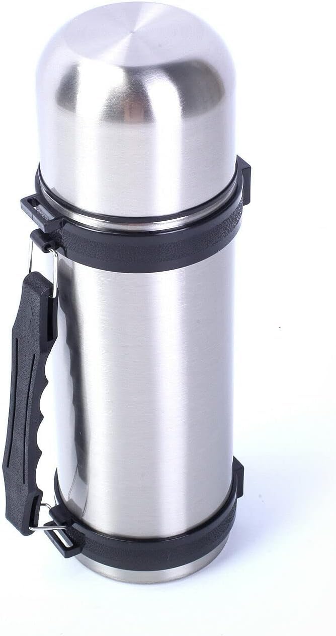1.5L Stainless Steel Vacuum Insulated Thermal Flask Jug Leakproof Stopper Travel Handle Hot & Cold Tea/Cofee Drinking Water Bottles