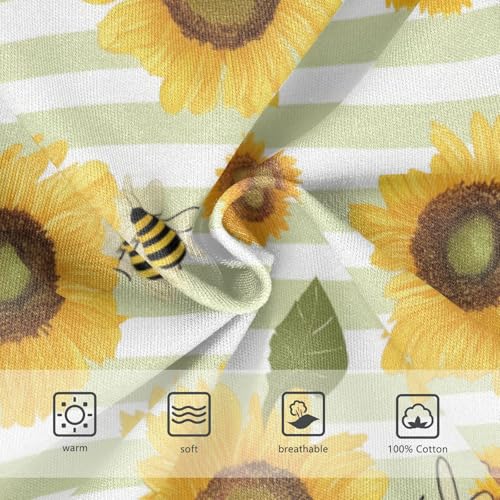 Wusikd Sunflower Bee Boys' Underwear Cotton Green Stripes Boys Briefs Soft Toddler Underwear 2T3