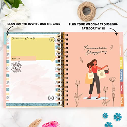 Image of Wedding Planner - Classy Sassy Bougie | Undated Bridal Planning Diary Organizer | Organizing Your Dream Wedding | By The June shop | Bringing Dream Weddings to Life