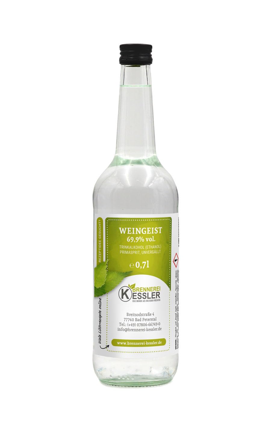 0,7 Liter Primasprit Weingeist Trinkalkohol Ethanol 69,9%vol.