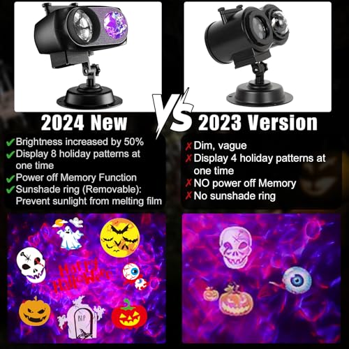 Samyoung TH-HQW-9559 Halloween Projector Lights Outdoor, Brightness Increase Hd 2-In-1 Ocean Wave Snowflake Led Holiday Projector Lights Indoor 96 Patterns thumb #2