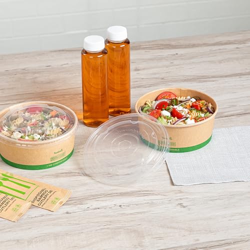 Restaurantware Plastic Takeout Lid 50 Count 6.50 Inches Round Polypropylene Disposable Food Container Lid Crystal-Clear Secure Fit Cover for Delivery by Restaurantware - Used condition - Image 4