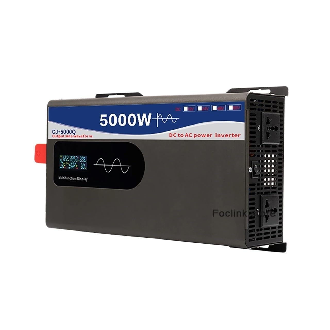 Inversor de Onda sinusoidal Pura Convertidor Potencia CC a CA 5000 W 6000 Inversores solares for automóviles Fuera la Red Montaje en Pared(6000W,60)