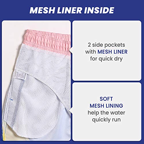Maamgic 7" Swim Shorts Mens Quick Dry Swim Trunks With Mesh Lining Teen Funny Print Swimwear Swimsuit Color Blocking #TOP1