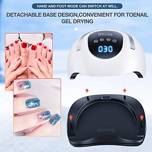 220W Uv Led Nail Lamp Uv Light Dryer For Nails Gel Polish With 57 Lamp Beads 4 Timer Setting & Lcd Touch Display Screen, Auto Sensor, Professional Nail Light #TOP5