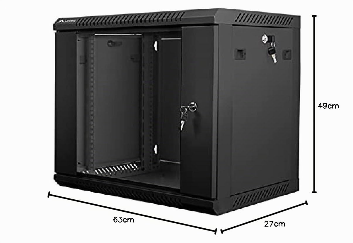 Lanberg WF01-6409-10B étagère 9U Rack monté Sur le mur Noir