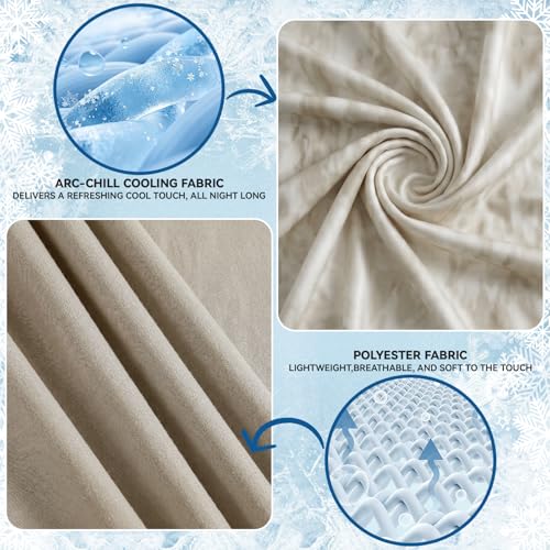Image of Guohaoi Cooling Throw Blanket for Hot Sleepers, Twin Size 90''x90'' Lightweight Breathable Summer Bed Blanket for Couch, Arc-Chill Q-Max >0.5 Cool Fiber, Lightweight Blanket Light Grey