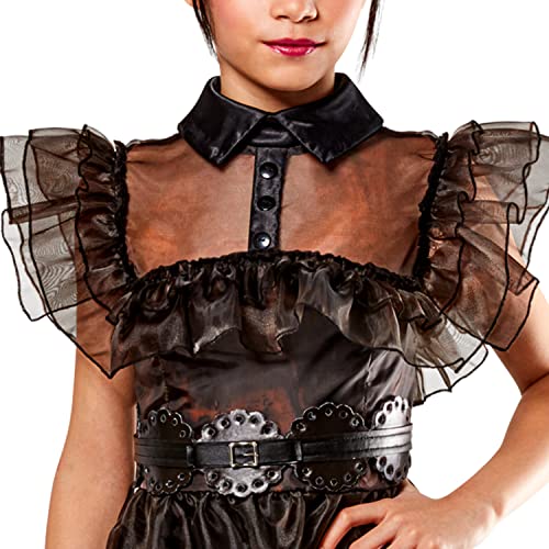 Disfraz Wednesday Addams vestido negro para niñas miniatura 5