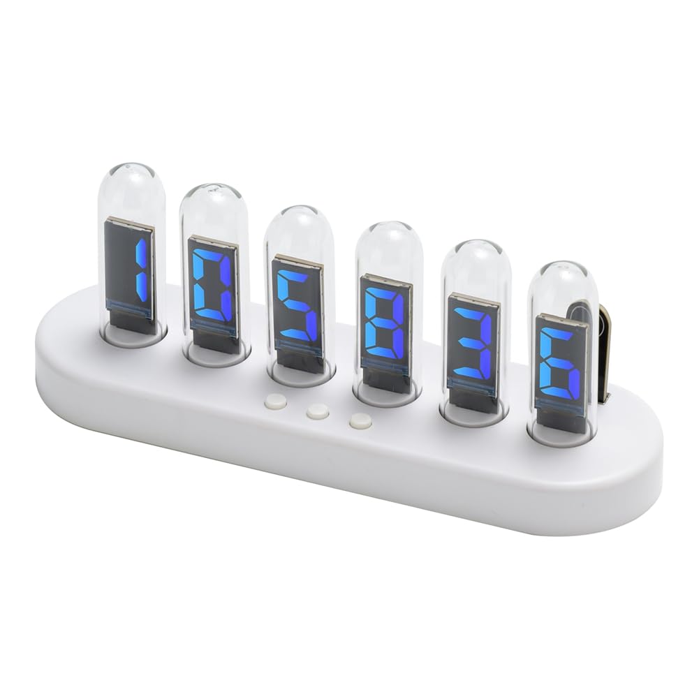 UDSKNV[KSL Nixie Tube Digital Clock Color Screen WiFi Time Desktop Digital Clock DIY Analog Digital Tube B