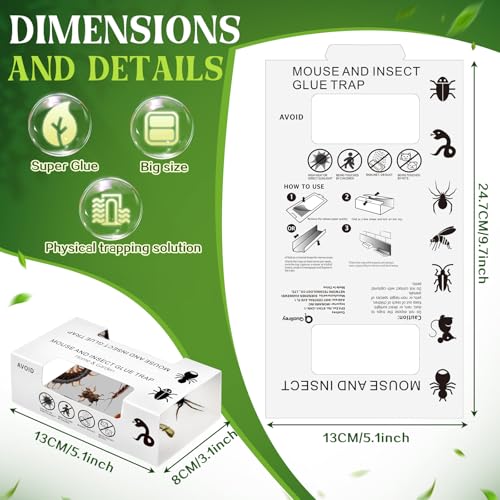 Image of Qualirey 30 Pcs Spider Traps Indoor Roach Bug Ant Cricket Insect Sticky Traps Adhesive Cockroach Rat Mice Glue Boards for House Kitchen Bathroom Basement Garage(Window Style)