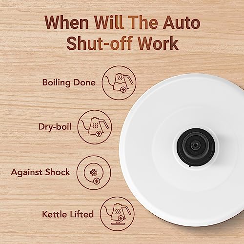 Image of Mecity Electric Kettle Stainless Steel Gooseneck Water Kettle Water Boiler for Pour Over Coffee Fast Heating, Auto Shut Off, 27 fl oz, 1000W, Milk White