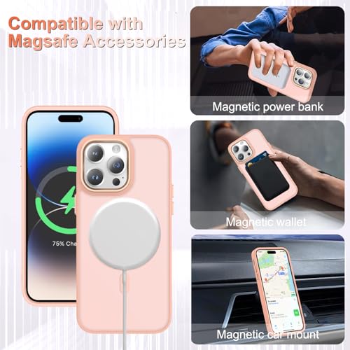 Image of YENAPOON for iPhone 14 Pro Max Case, Matte Magnetic Phone Case, Pink