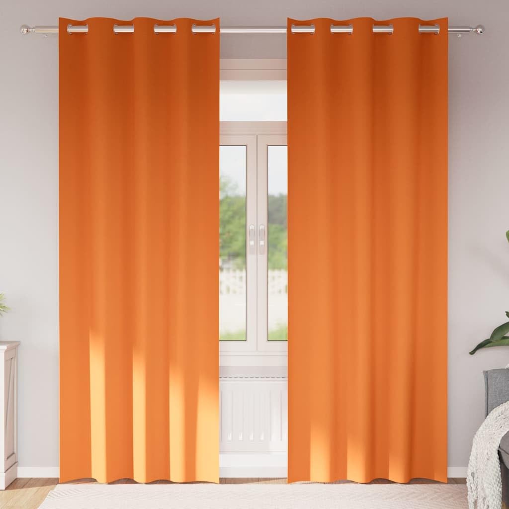 Rideau occultant orange clair 245x140 cm en lot de 2 pour salon