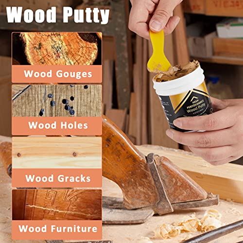 Image of Deuvuo Natual Wood Putty, Wood Putty Filler - Our Wood Grain Filler Offers a Quick and Lasting Fix for Any Damage or Flaw - Paintable, Stainable, Sandable & Quick Drying - 9.87 Ounce