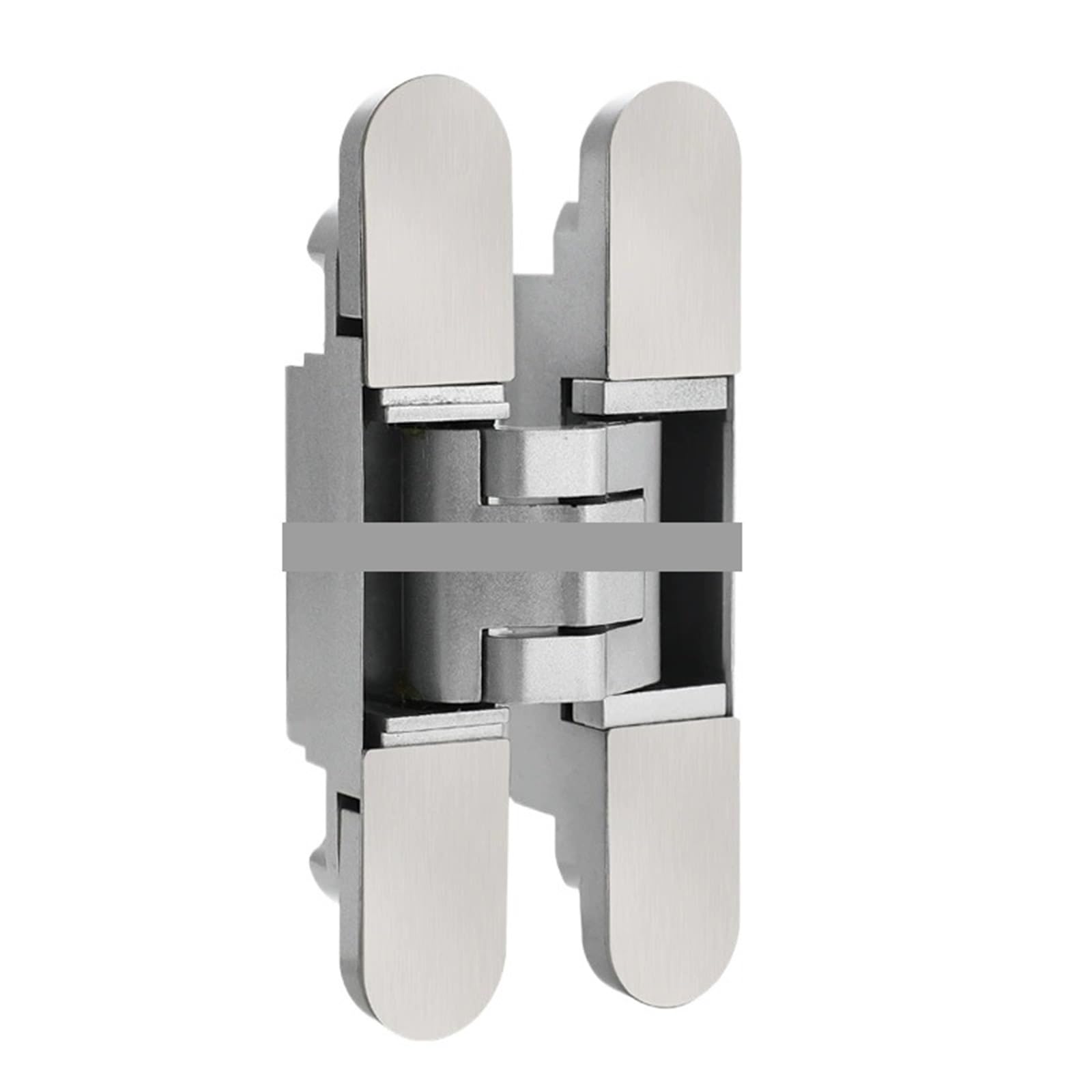 2pcs Adjustable Invisible Hidden Folding Door Hinge 180-degree Cross Hinge(Brushed Silver)