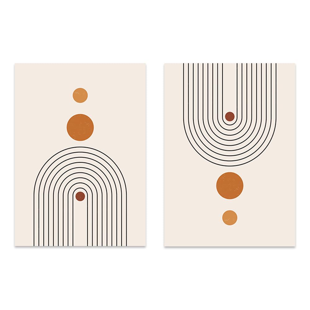 WUHBCZ Canvas Paints,Abstract Geometric Rainbow Beige Bohemian Posters Wall Art Canvas Painting Print Picture Living Room Modern Home Decor-50 * 70cm*2PCS (No Frame)