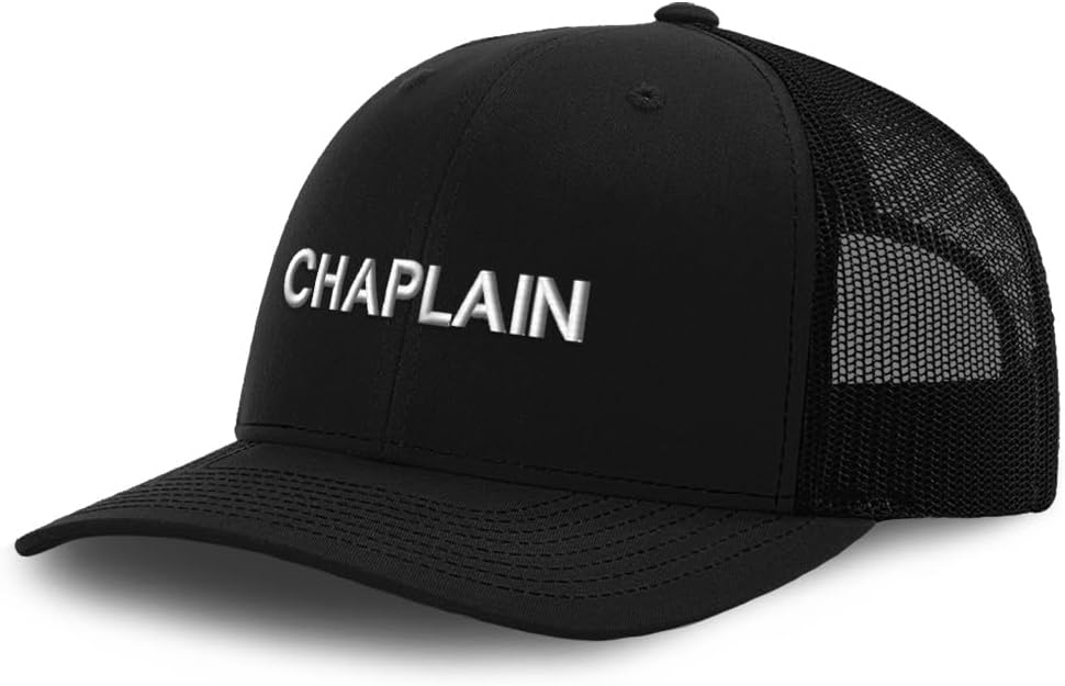 Custom Mesh Cap Hat Embroidered Chaplain Faith Jesus Christian Christ Trucker Hats for Men & Women Cotton
