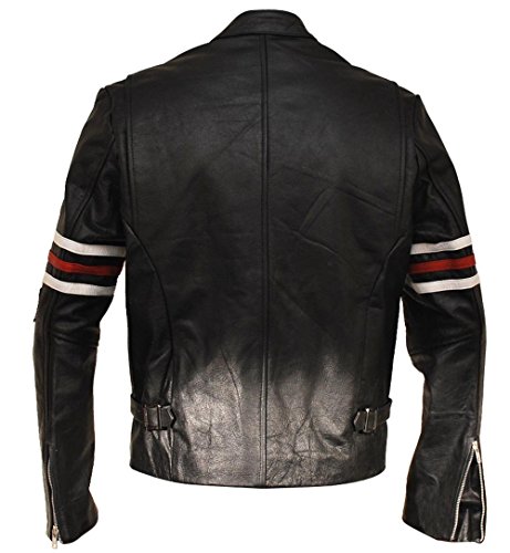 Mens Hugh Laurie MD Gregory House RTAI Sports Patches Biker Genuine Leather Letterman Jacket2