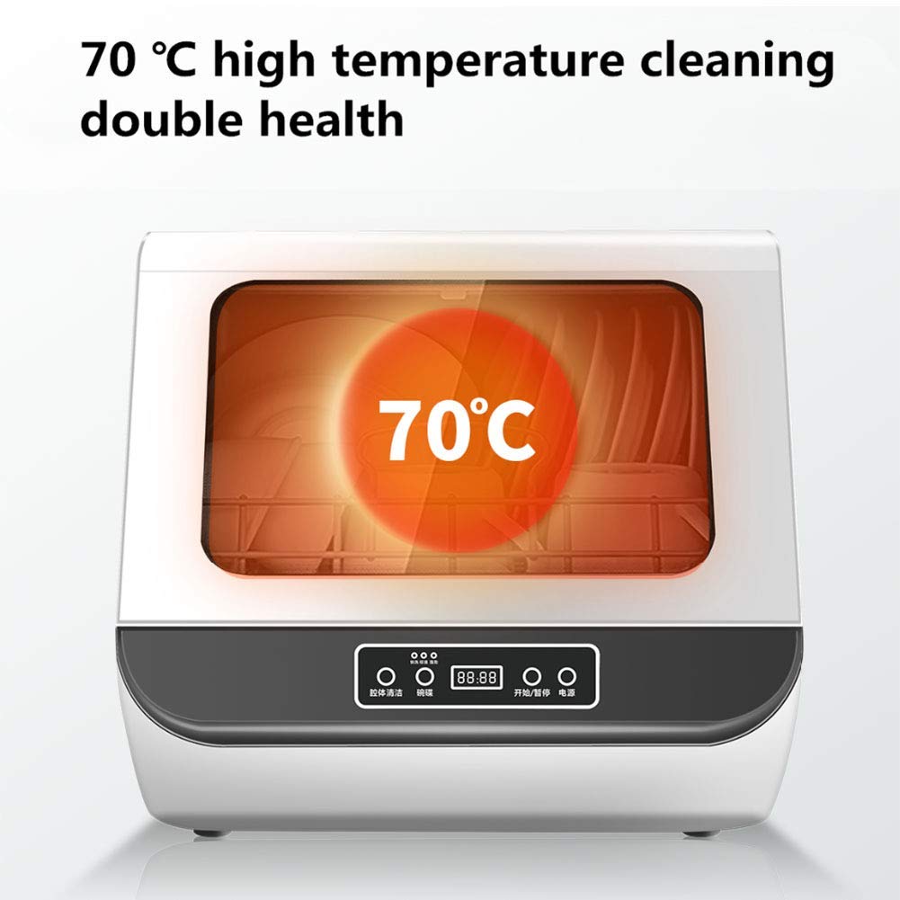 Lavastoviglie da tavolo compatta ad alta pressione ad alta pressione con display a LED interno in acciaio inossidabile, disinfezione ad alta temperatura a basso livello di rumore, pratico 45