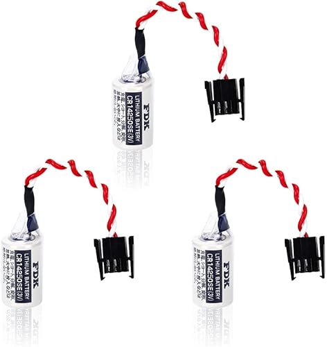 Meewellvetry (3 piezas de repuesto para FDK CR14250SE 3V 12AA PLC batería con enchufe de 3 clavijas para fuente de alimentación de respaldo 1747-BA