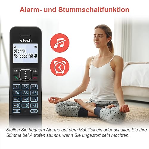 VTech LS1050 DECT Telefon Schnurlos Schnurlostelefon mit Anrufbeantworter, Innovativer Ladestation, Anrufsperre, Anruferkennung/Anklopffunktion, Freisprecheinrichtung, Hintergrundbeleuchtetem Display