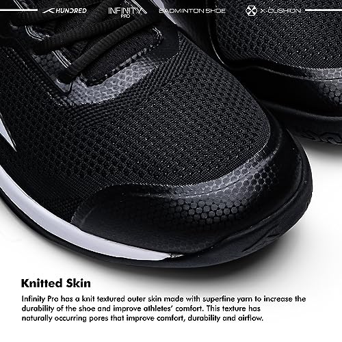 Image of Hundred Infinity Pro Badminton Shoes (Non Marking) | Also Perfect for Squash, Table Tennis, Volleyball, Basketball & Indoor Sports | Lightweight & Durable | X-Cushion