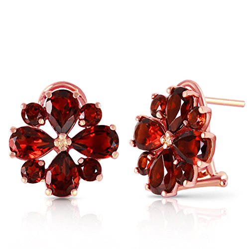 Galaxy Gold GG 14K Solid Rose Gold Natural Garnet Flower