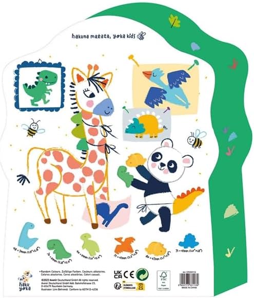 6303113 Dinosaur Finger Wax, 6 Dinosaur Wax Crayons, Easy to Grip, Ideal for Small Hands, No Stains for Toddlers from 18 Months