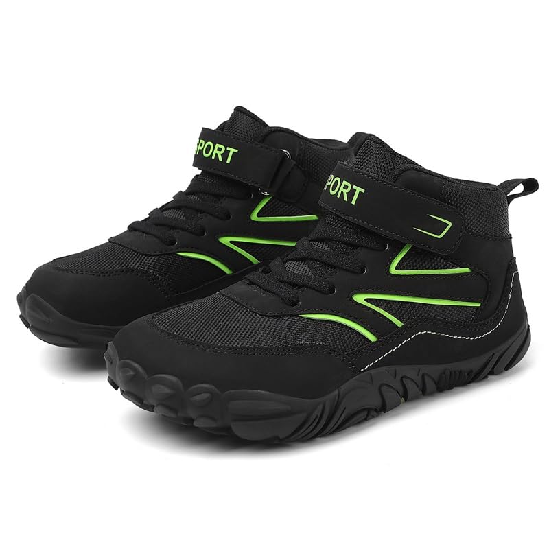 Zapatillas Descalzas Niños Zapatos de Trekking Barefoot Minimalistas Ligeras Transpirable Mid Hiking Shoes Unisex,28-37EU