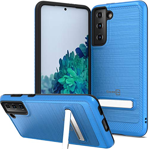 CoverON Metal Kickstand Designed for Samsung Galaxy S21 Plus 5G Case, Magnetic Stand Rugged Phone Cover - Blue