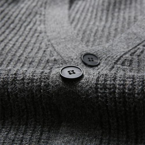 Men Cardigan Thick Slim Fit Jumpers Long Sleeve Button Front V Neck Style Casual Knit Sweater3