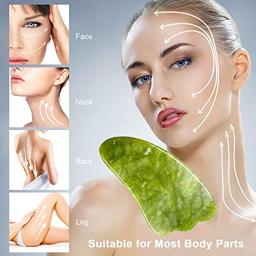 Andoer Placa de Gua Sha Jade Stone Guasha Ferramenta de massagem raspadora Massageador facial para r