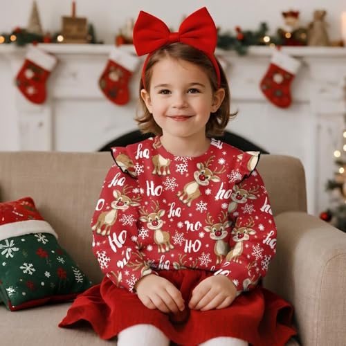 Toddler Girl Crew Neck Pullover Long Sleeve Casual Ruffle Loose Shirts Breathable Comfy Top for Age 1-8 Kids3