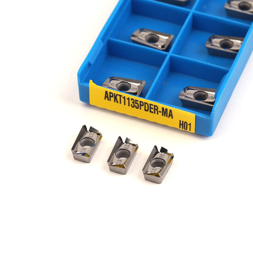 10pcs APKT1604 PDFR APKT 1604 MA3 H01 Aluminum Cutter Blade Insert Cutting Tool Turning Tool CNC Tools AL +TIN Alloy Wood (Size : APKT1604PDFR-G2 H01)