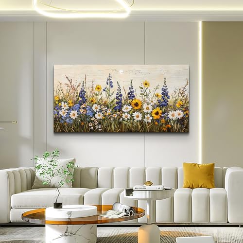 ERQINHUA Farmhouse Wall Decor For Living Room Large Canvas Wall Art For Bedroom Office Decorations Boho Wall Paintings Flowers Watercolour Pictures Printing Artwork Ready To Hang Home Decor 30"X60"