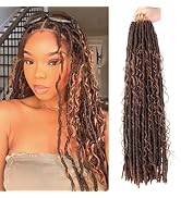 Soft Faux Locs Crochet Hair 24 Inch Goddess Locs Crochet Braids 8 Packs Boho Hair Crochet Bohemia...