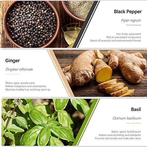 Essential Oils Set, Esslux Winter Spicy Aromatherapy Oils Collection, Black Pepper, Ginger, Basil, Marjoram, Cinnamon, Star Anise Essential Oil, Perfect for Diffuser, Massage, Candle Making