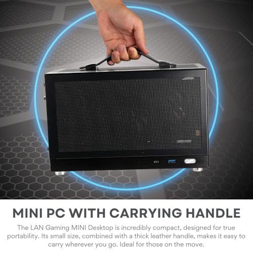 Image of LAN Gamer 8.1L Mini ITX Desktop RTX 5060 Ti 8GB, Intel 20-Core Ultra 7 265KF, 32GB DDR5 RAM, 2TB Gen4 NVMe SSD, SFF PC w /Windows 11 Pro, 3-Year Warranty, RGB Keyboard+Mouse, Internal Wi-Fi 6E (Black)
