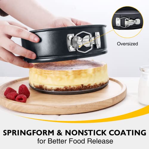 Hongbake Springform Pan Set, Cheesecake Pans For Baking (4/"7"/9"), Nonstick Round Cake Pan With Removable Bottom, Leakproof Baking Pan For Pizzas And Quiches, 3 Pieces - Dark Grey #TOP2