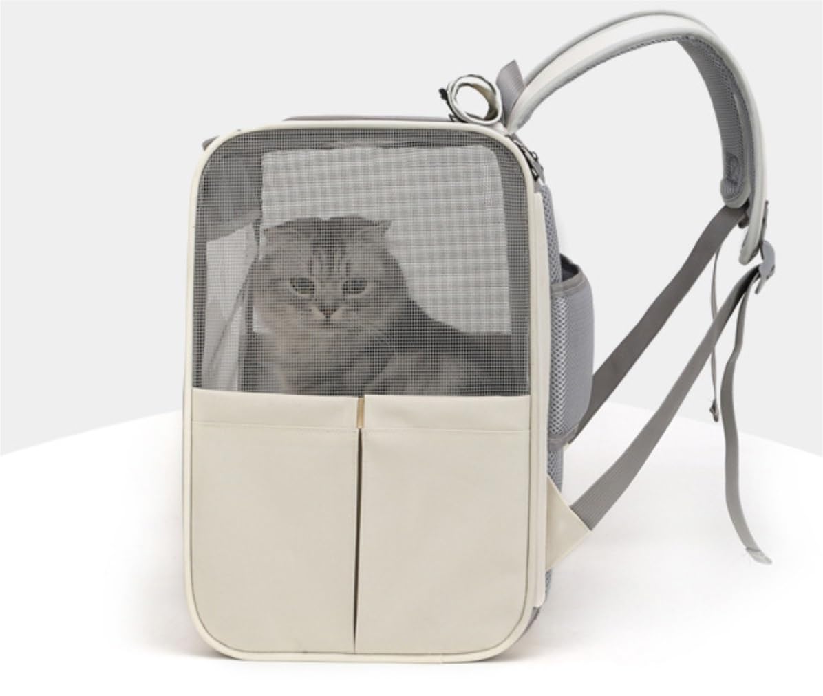 Transportin Gato Perro Mochila para Gatos Mochila para Gatos Portador para Gatos Cachorros Mochilas Porta Gatos con Malla Transpirable Resistente A Los Arañazos Transportin Gato Coche(B)