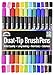 Rainbow Premium Dual Tip Markers - 12 Unique Watercolor Drawing Pens - Fineliner & Brush Tips - Water Based Ink - Non Bleed - Art Marker Set for Drawing, Coloring, Journaling, Lettering