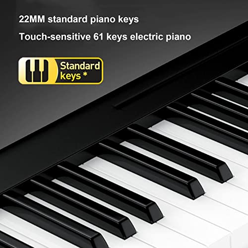 Piano Pliant Piano Électrique Portable Pleine Grandeur Grain De Bois Tactile 61 Touches Piano Numérique Rechargeable Avec Haut-Parleur Bluetooth MIDI for Débutants (Color : White) - Les Beatles, Paul McCartney, John Lennon, RIngo Starr, George Harrison Piano Pliant Piano Électrique Portable Pleine Grandeur Grain De Bois Tactile 61 Touches Piano Numérique Rechargeable Avec Haut-Parleur Bluetooth MIDI for Débutants (Color : White) – Image 3