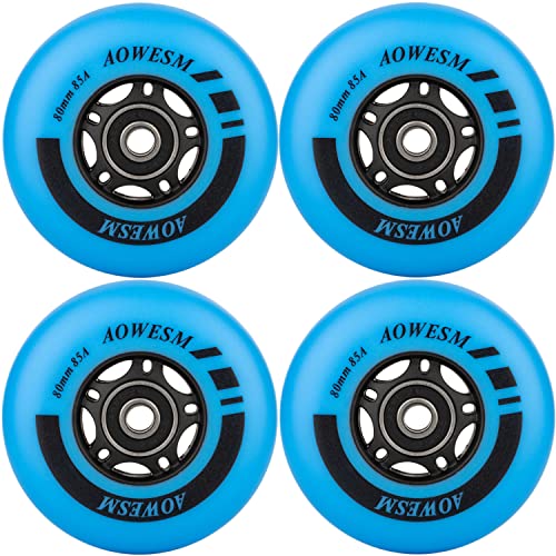 AOWESM Inline Skate Wheels 80mm 76mm 72mm 85a Outdoor Indoor Black Blue Red...