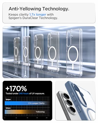 Image of Spigen Ultra Hybrid MagFit | Samsung Galaxy S26 Case [Transparent] [Air Cushion Protection] Galaxy S26 Back Cover | TPU+PC - Light Blue