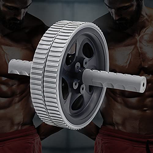 アブホイール　腹筋ローラー　アブホイール　アブローラー　エクササイズローラー　スリムトレーナー　静音　腹筋　二輪付き　グレー