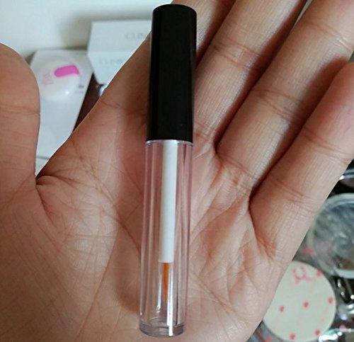 6Pcs 0.06Oz Empty Upscale Plastic Eyeliner Vials Tube Bottle Refillable Eyelash Growth Liquid Container Clear Mascara Bottle With Wand Applicators And Black Cap For Eyelash Eyebrow Growth Castor Oil #TOP3