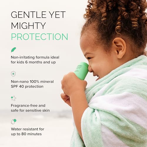 Image of MDSolarSciences Mineral KidStick SPF 40 | Gentle Sunscreen Stick for Kids | Zinc Oxide, Vitamins C & E | Easy Glide On, Broad-Spectrum, Fragrance-Free | Baby Registry Essential | 0.6 oz