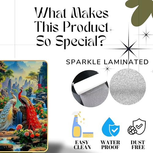 Image of Arkasto Peacock Wall Painting for Home & Office | Vastu Prosperity & Positive Energy Wall Art | MDF Wall Frame for Living Room, Bedroom & Decor (Style-06, 12x18 inch)