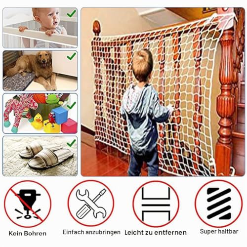 KACQIYT Weiß Sicherheitsnetz Katzennetz Schutznetz Kinder Hochbett Treppe Balkon Fenster Gehäuse Rausfallschutz Sicherheitsschutz Vergnügungspark Dekoration Schutznetz Mehrzweck-Sicherheitsnetz