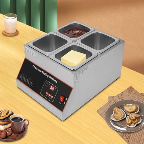 Máquina para Temperar Chocolate 4 Recipientes 500W Acero